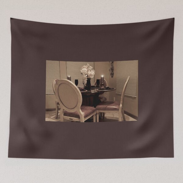 Item preview, Dining Table Round Glass for Four Neutral Color w/ Candles designed and sold by Sherry Hallemeier.