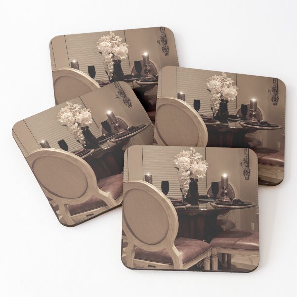 Item preview, Dining Table Round Glass for Four Neutral Color w/ Candles designed and sold by Sherry Hallemeier.