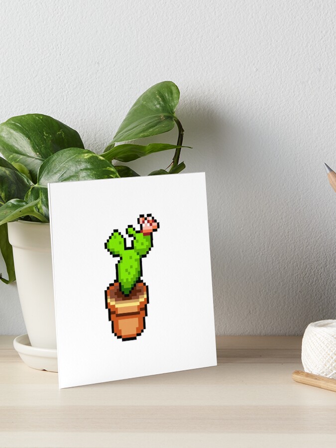 8 Bit Cactus Art Board Print By Abadusername Redbubble