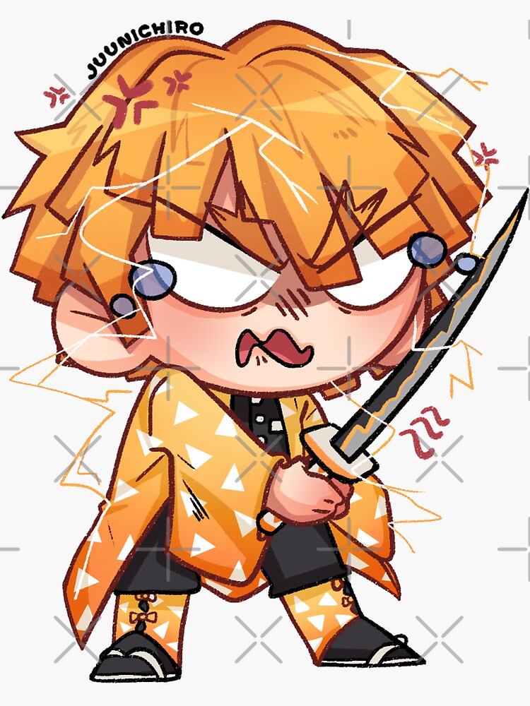 zenitsu agatsuma sticker by juunichiro redbubble