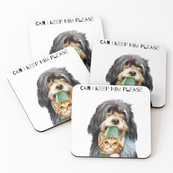 Item preview, Dog and Cat Can I Keep Him designed and sold by Rowena Jones.