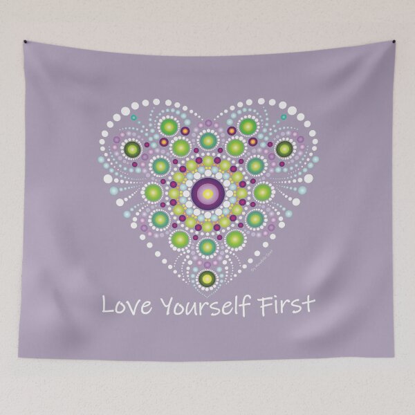Item preview, Love yourself first heart mandala designed and sold by mandalaspot.