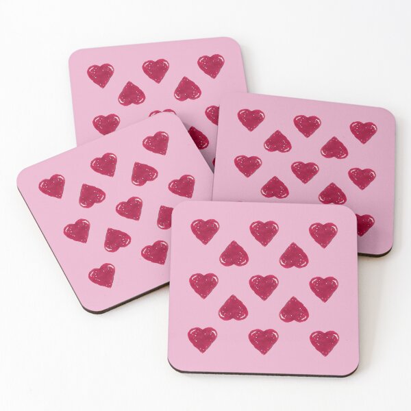 Item preview, Red Hearts on Pink designed and sold by STHoganArtist.