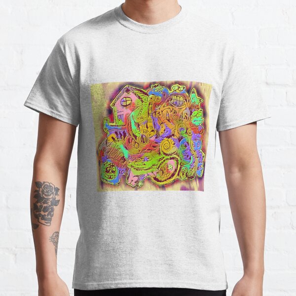 Acid Rave T-shirt Design. Psychedelic T-shirt Mockup with