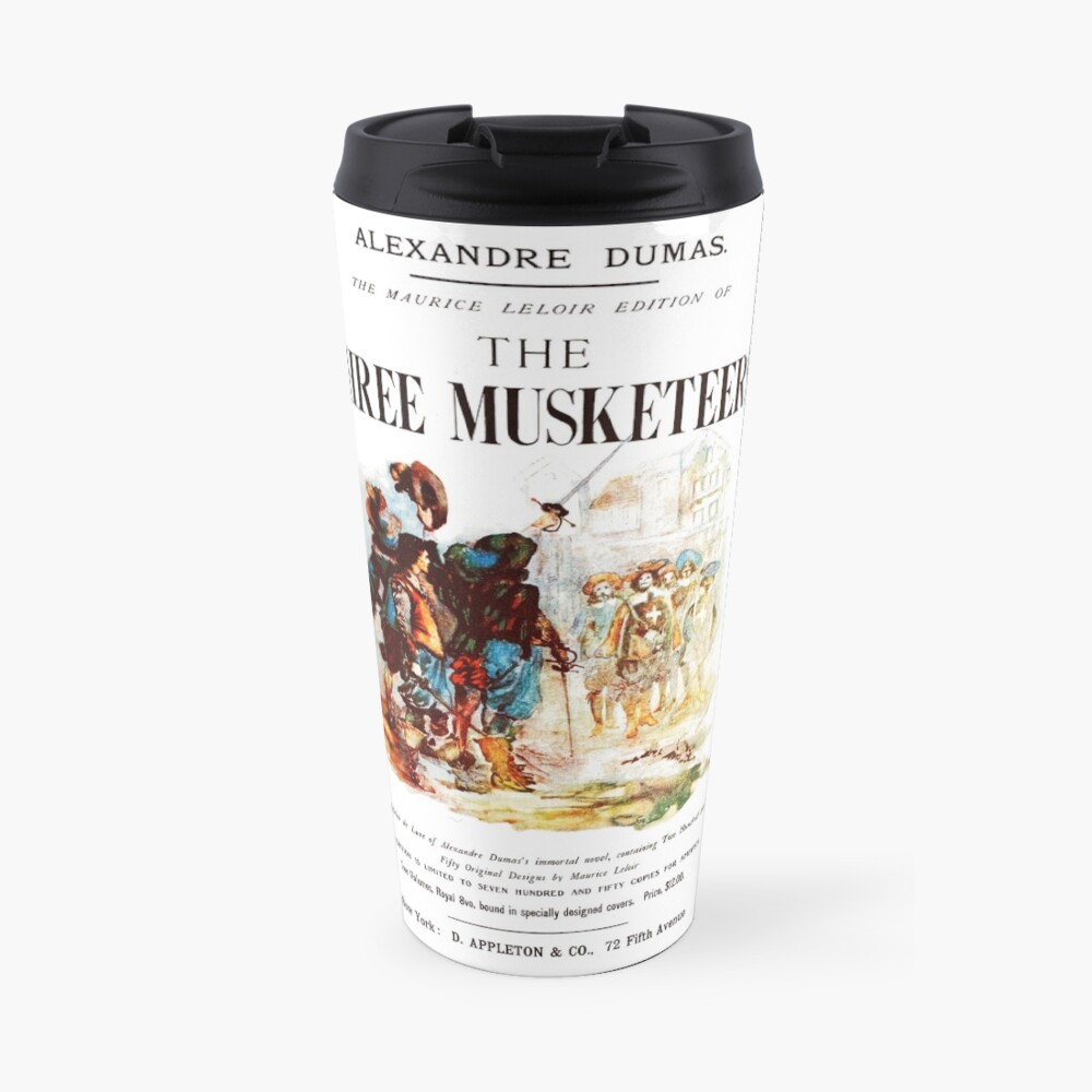 HIGH RESOLUTION The Three Musketeers Alexandre Dumas Vintage Book Cover Travel Mug