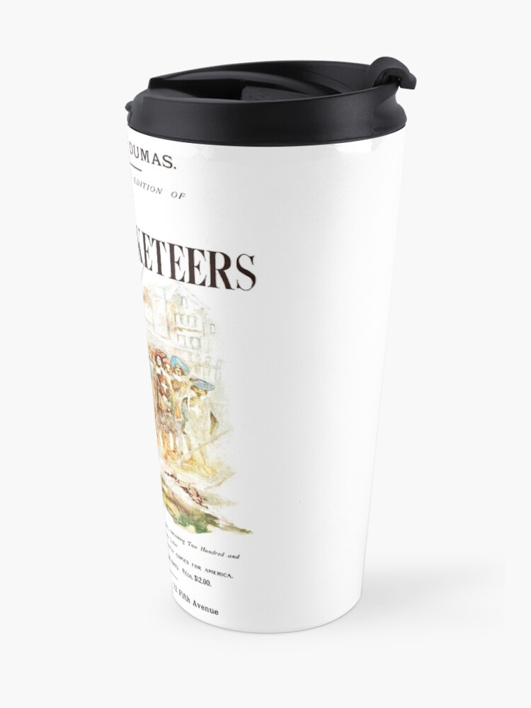 Alternate view of HIGH RESOLUTION The Three Musketeers Alexandre Dumas Vintage Book Cover Travel Mug