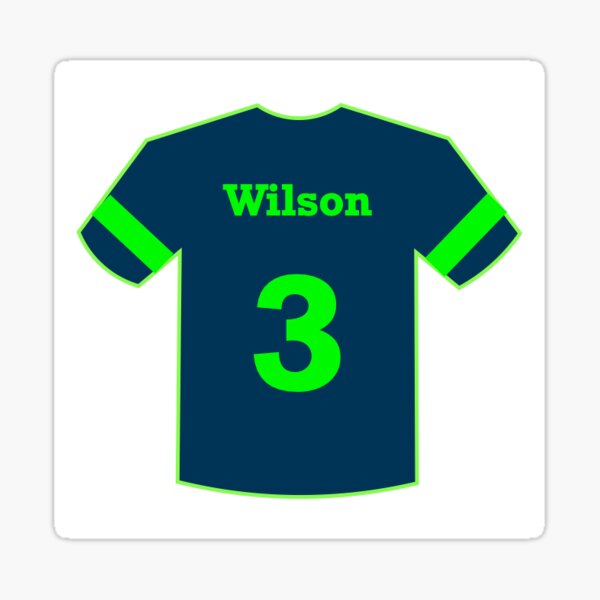 Russell Wilson Square Jersey Sticker Sticker for Sale by