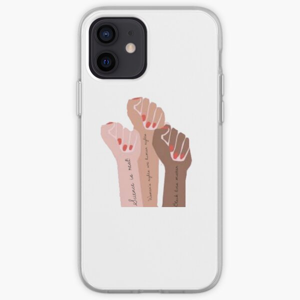 feminist fists (science is real, women's rights are human rights, black lives matter) iPhone Soft Case