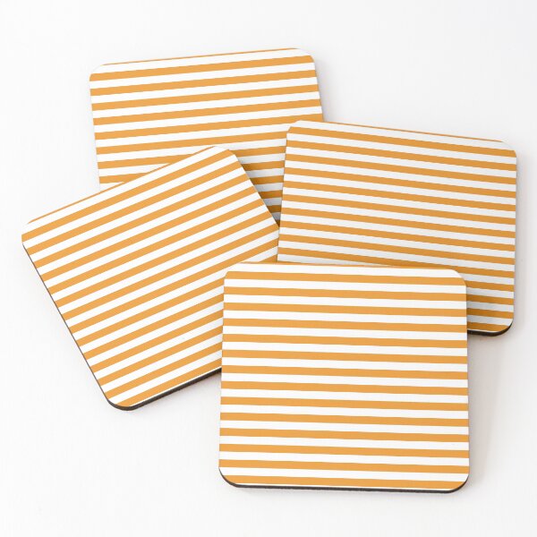 Item preview, Carrot Orange and White Horizontal Stripes designed and sold by ColorPatterns.