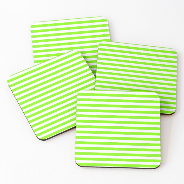 Item preview, Chartreuse Green and White Horizontal Stripes designed and sold by ColorPatterns.