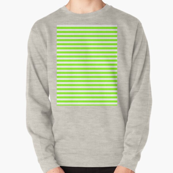 Rayures horizontales vertes et blanches Chartreuse Sweatshirt épais