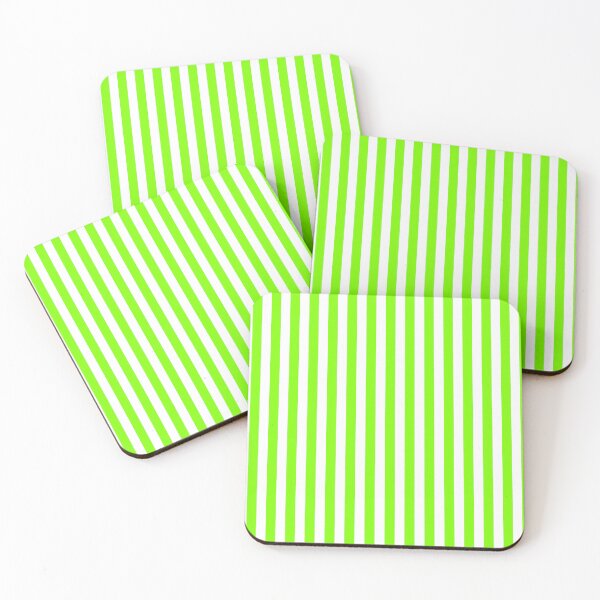 Item preview, Chartreuse Green and White Vertical Stripes designed and sold by ColorPatterns.