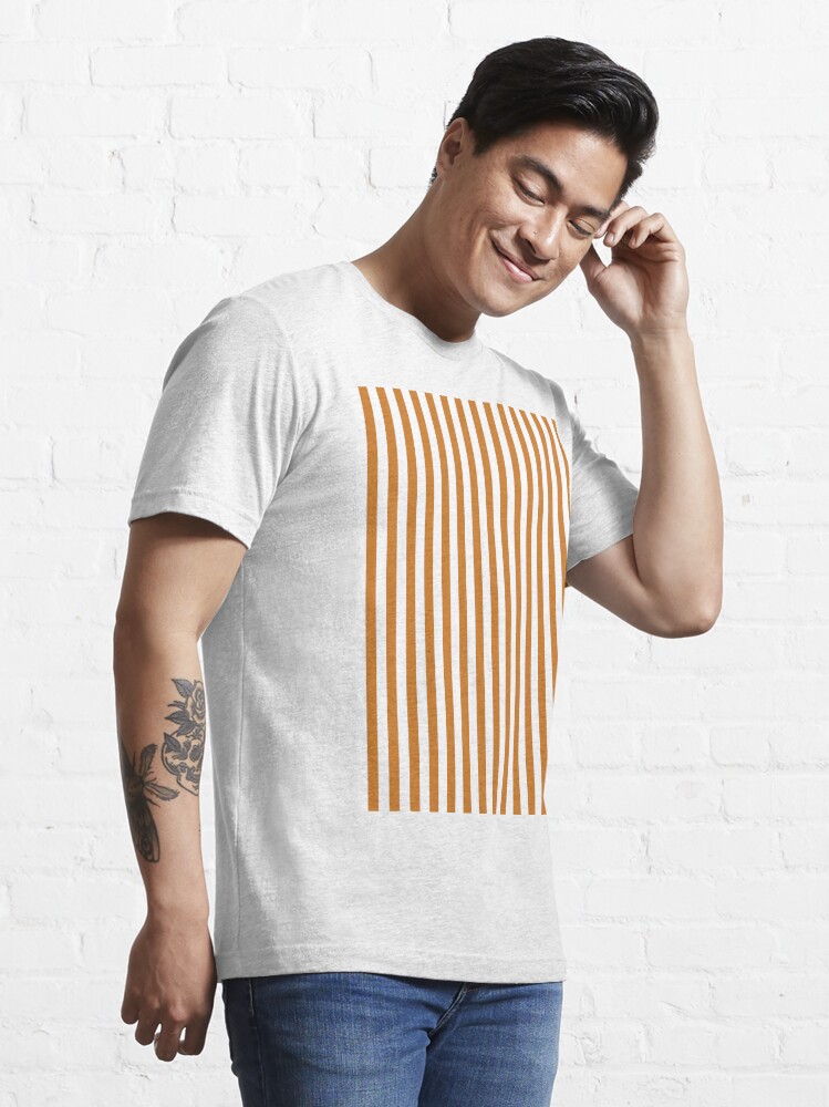 Ochre Brown and White Vertical Stripes