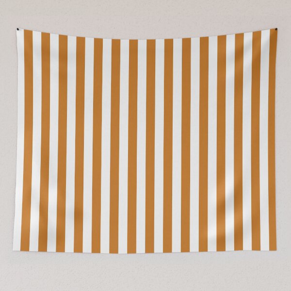 Item preview, Ochre Brown and White Vertical Stripes designed and sold by ColorPatterns.