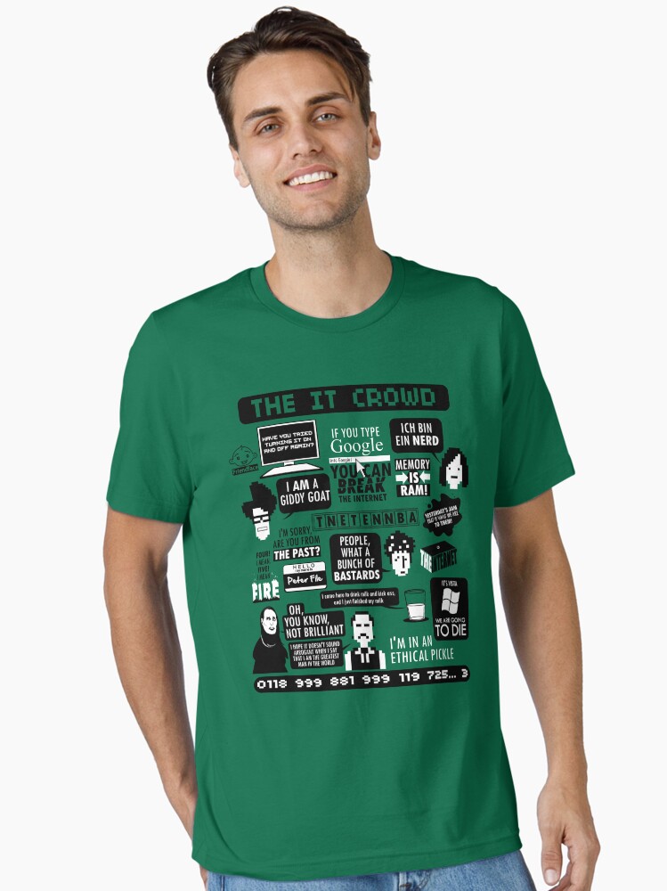 Thumbnail 1 of 7, Essential T-Shirt, The IT Crowd Quotes designed and sold by TomTrager.