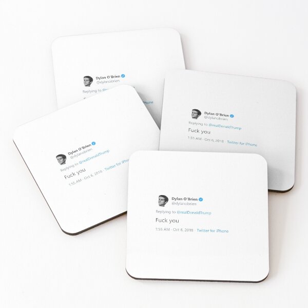 Dylan O'Brien Trump Hate Tweet Dessous de verre (lot de 4)