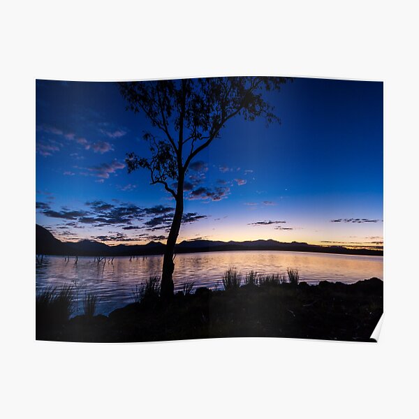 Dusk at the lake Poster