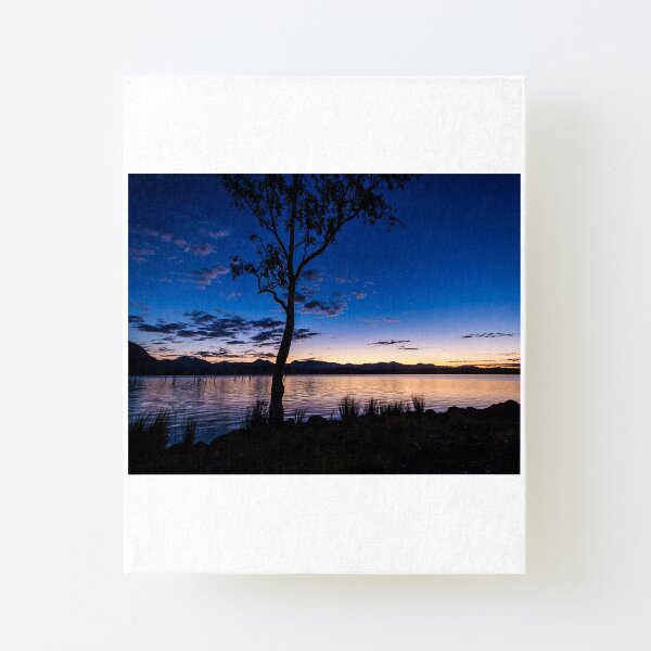 Dusk at the lake Canvas Mounted Print