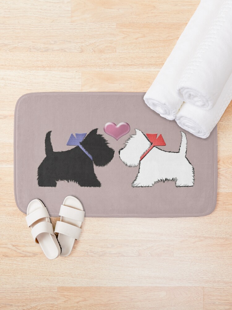 Disover Westie Dog and Scotty Dog Art Bath Mat