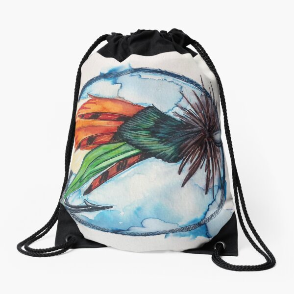 Casting Moon Drawstring Bag