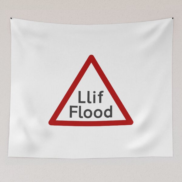 Item preview, Welsh Llif Flood Road Sign designed and sold by skownky.