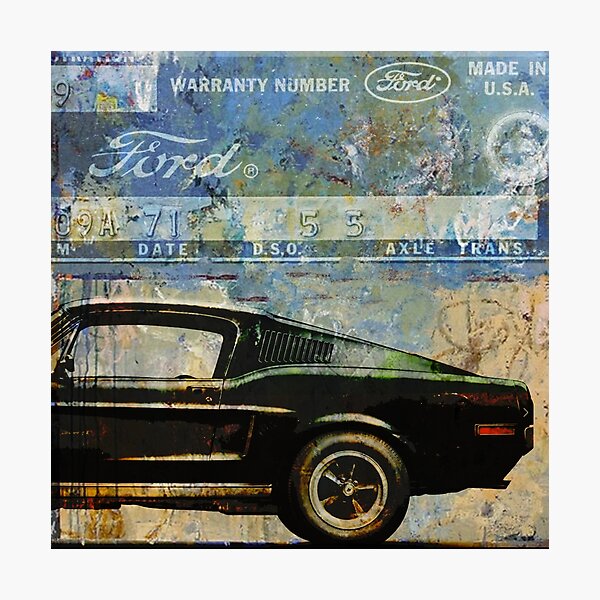 Ford Mustang Retro Classic Print Photographic Print
