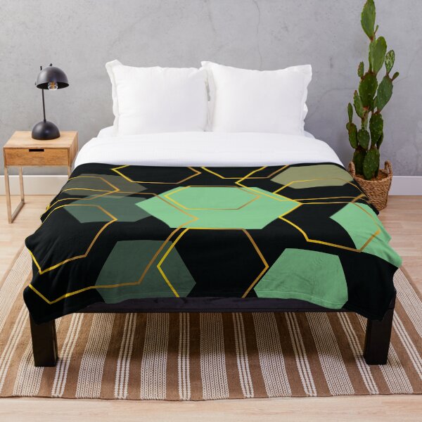 Artikelvorschau, Retro-Stil inspiriert Grün und Gold Sechsecke entworfen und verkauft von Lilith-Designs.