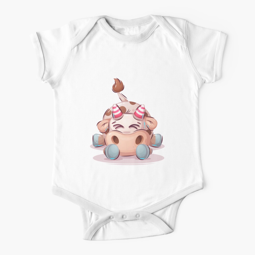 Body Para Bebe Vaca De Dibujos Animados Para Ropa De Bebes Y Ninos De Walkane Redbubble