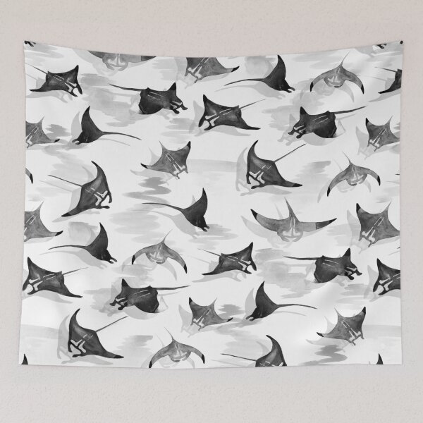 Item preview, Manta Rays in black n white designed and sold by Gingerlique.