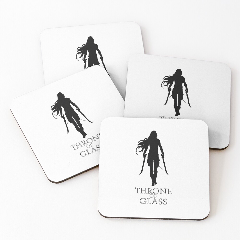 Throne Of Glass Cover Silhouette Coasters Set Of 4 For Sale By Jenna240702 Redbubble