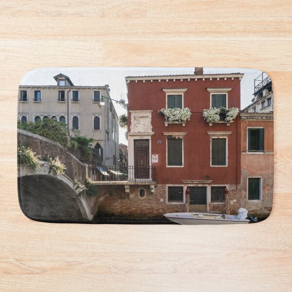 Item preview, Classic Venetian - Traditional Houses Canal Bridge and a Motorboat  designed and sold by Georgia Mizuleva.
