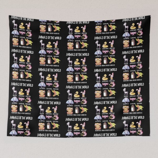 Item preview, Animals of the World, Funny Shirt, Zebra, Snake, Rabbit, Stingray, Bat, Racoon, Bear, Penguin, Alligator, Pun designed and sold by fatamyfan1.