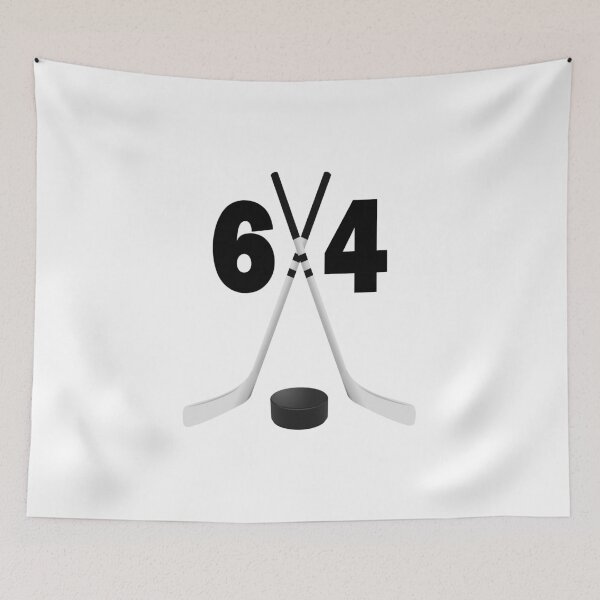 Item preview, Hockey number 64 - sixty four with sticks and disc designed and sold by AllShirts21.