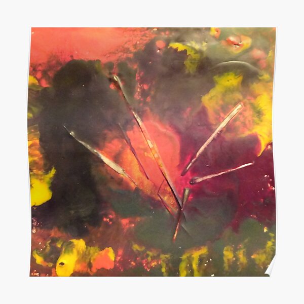 Encaustic Abstract with text Poster