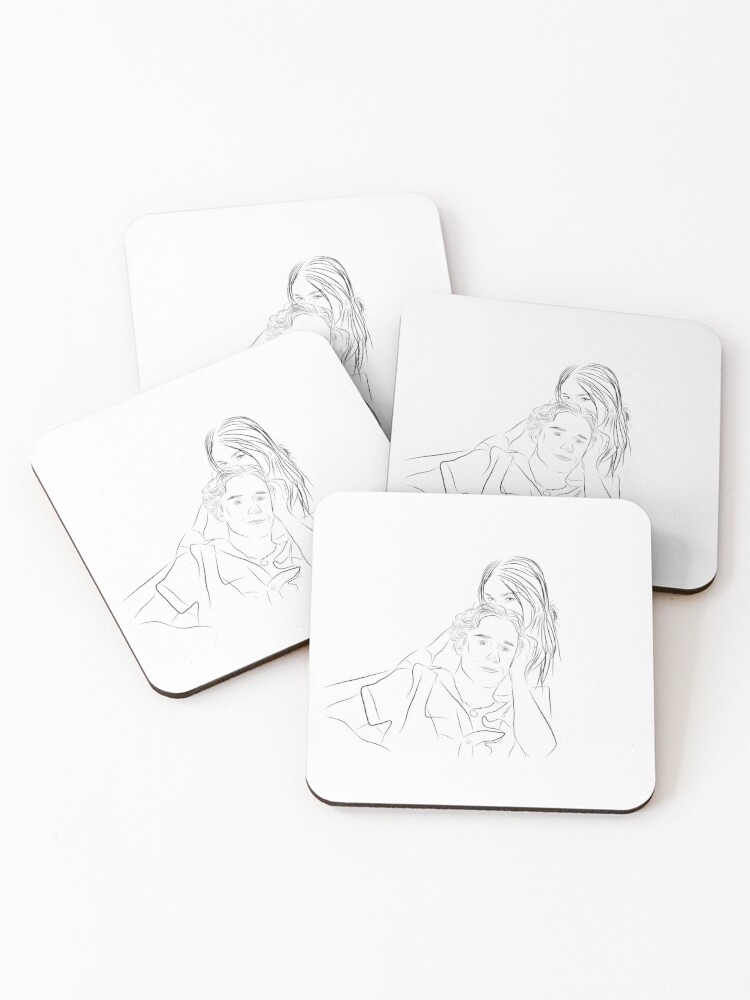 Cute Aesthetic Couple Coasters Set Of 4 By Milavdp Redbubble