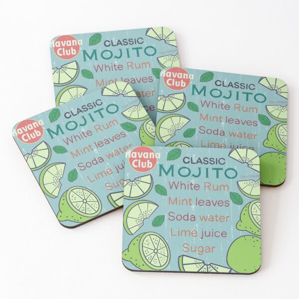 Classic Mojito Coasters (Set of 4)