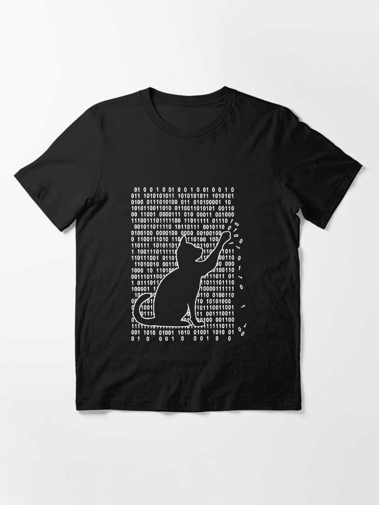 Thumbnail 3 von 7, Essential T-Shirt, Lustige Katze spielt mit Binärcode designt und verkauft von stoneyy.