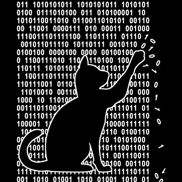Vorschaubild zum Design Lustige Katze spielt mit Binärcode von stoneyy