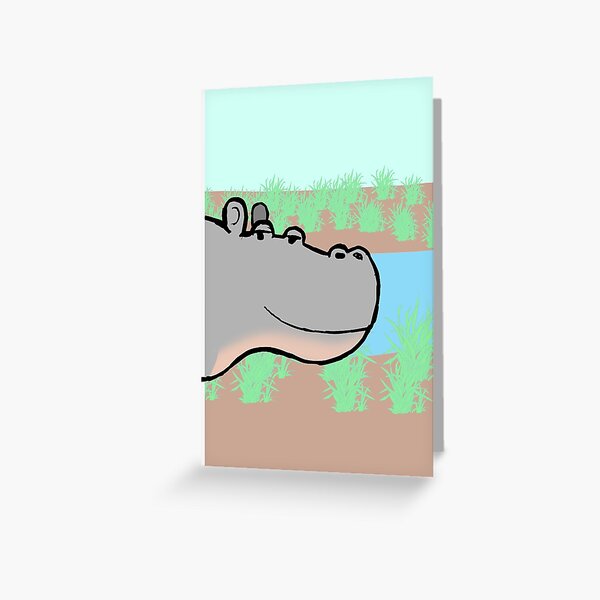 Mellow Hippo Greeting Card