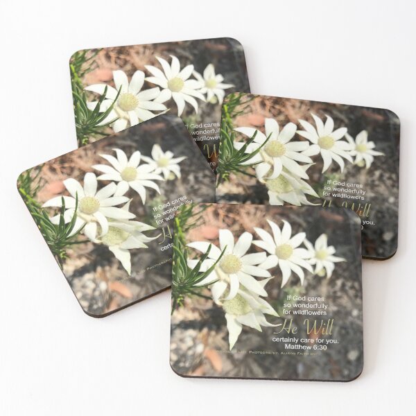 Item preview, God will care for you. Flannel flowers. designed and sold by WordsOfLife.