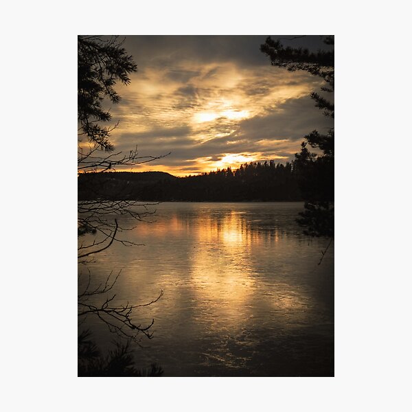 Item preview, Low sun over lake designed and sold by Mikko  Suhonen.