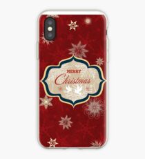 Snowflakes and Doves Christmas Card - Merry Christmas iPhone Case