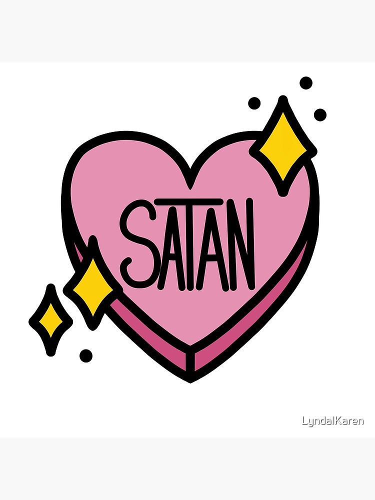 Pink Satan Heart With Stars by LyndalKaren