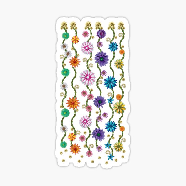 Enamel Flower Strings Sticker