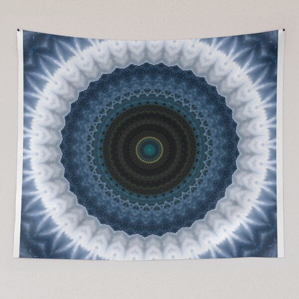 Item preview, Mysterious White Moon Light Inner Peace Mandala designed and sold by magicmonk.