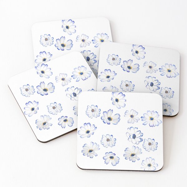 Item preview, blue and white flower Pericallis hybrida designed and sold by ColorandColor.