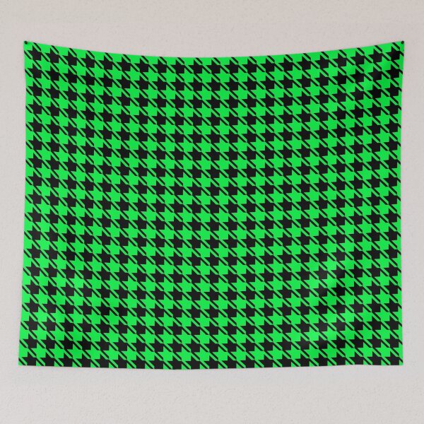 Item preview, Black And Green Houndstooth Pattern designed and sold by TMBTM.