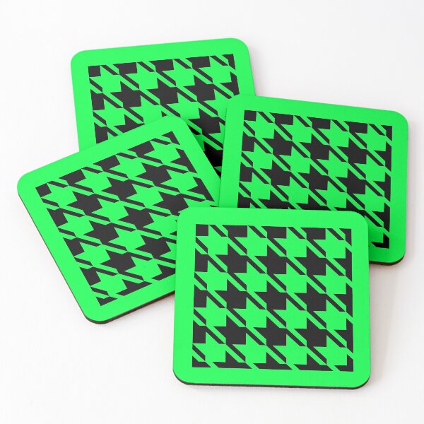 Item preview, Black And Green Houndstooth Pattern designed and sold by TMBTM.