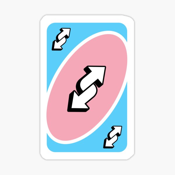 genderfluid pride uno reverse card Sticker for Sale by dallonashby