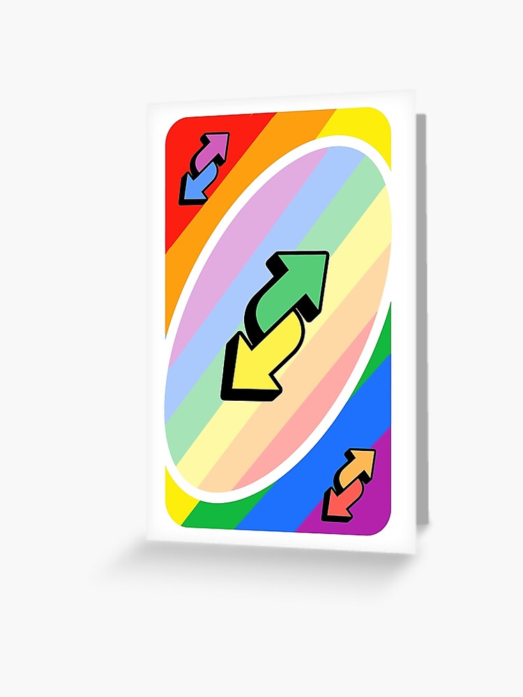 Uno Reverse Lesbian Pride Flag Sticker | Greeting Card